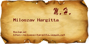 Miloszav Hargitta névjegykártya